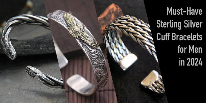 Mens Classic Cuff Bracelet | Sterling Silver