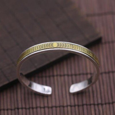 Men's Sterling Silver Solar Eclipse Cuff Bracelet