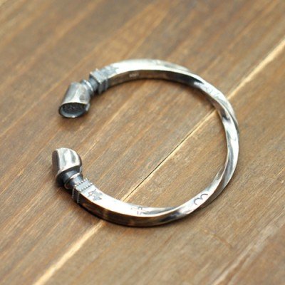 Men's Sterling Silver Horse Hoof Cuff Bracelet