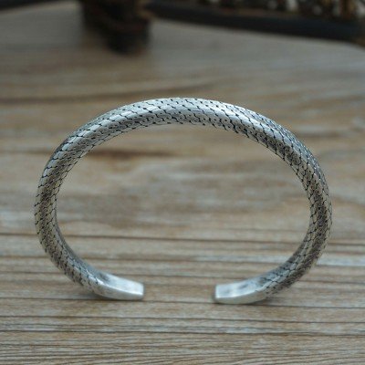 Sterling Silver Square Braided Cuff Bracelet