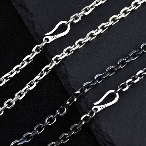 2.5-5 mm Men’s Sterling Silver Anchor Link Chain 18-28