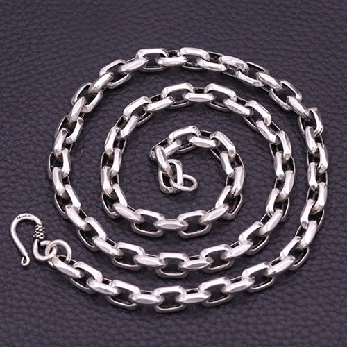 8 mm Men's Sterling Silver Anchor Link Chain 20”-26”