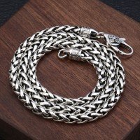 Mens Silver Square Edge Chain Specialty Chains for Him Mens 