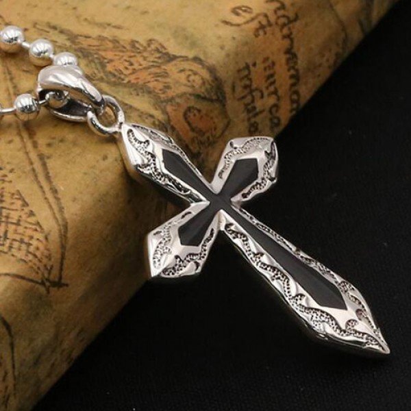 Men's Sterling Silver Cross Necklace - Jewelry1000.com