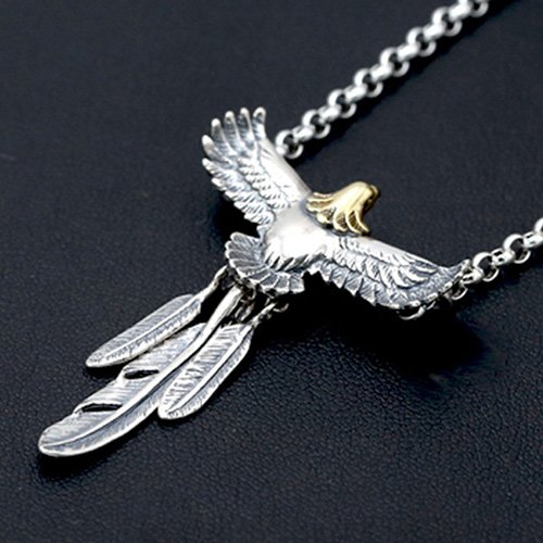 Iconic North American Eagle Feather Silver Necklace 50-75cm