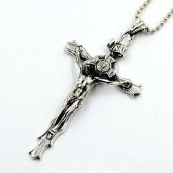 Men's Sterling Silver Crucifix Necklace