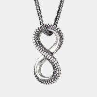 Men's Sterling Silver Infinity Pendant Necklace