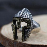 Men's Sterling Silver Spartan Helmet Ring