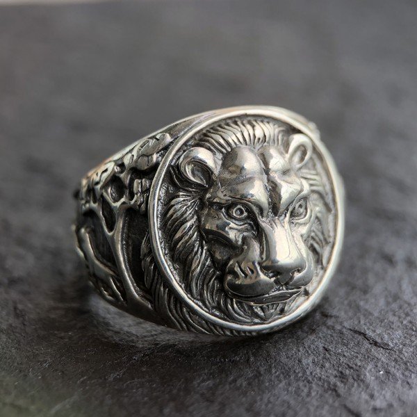 Men's Sterling Silver Lion Ring - Jewelry1000.com