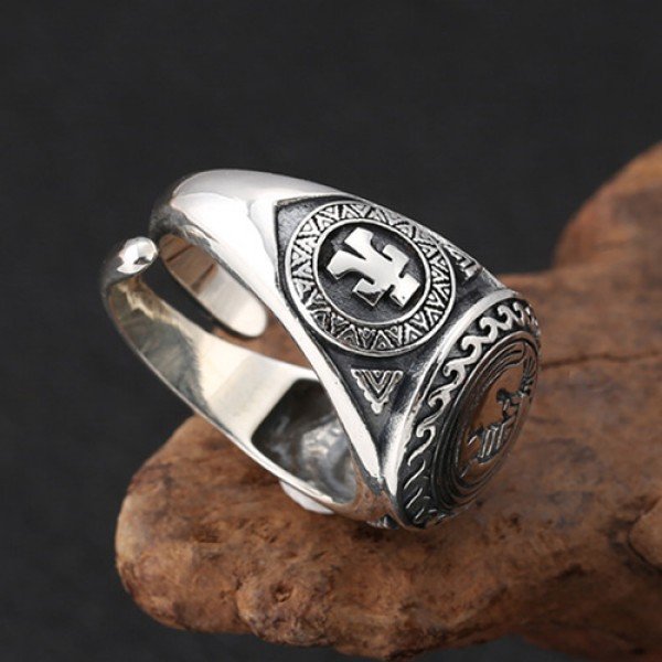 Men's Sterling Silver Totem Ring - Jewelry1000.com