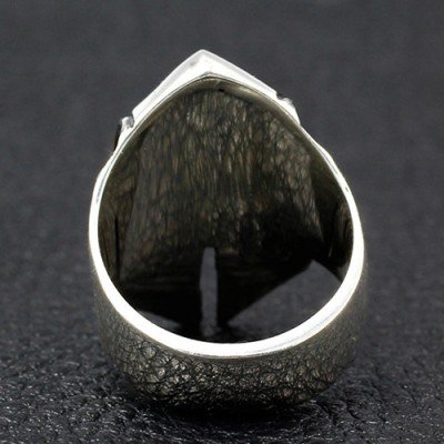 Men's Sterling Silver Spartan Mask Skull Ring - Jewelry1000.com