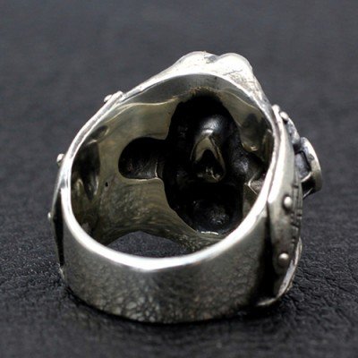 Men's Sterling Silver Immortan Joe Mask Ring - Jewelry1000.com
