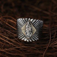 Men's Sterling Silver Virgin Mary Ring