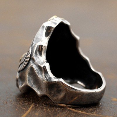 Men's Sterling Silver Sun and Eagle Ring - Jewelry1000.com